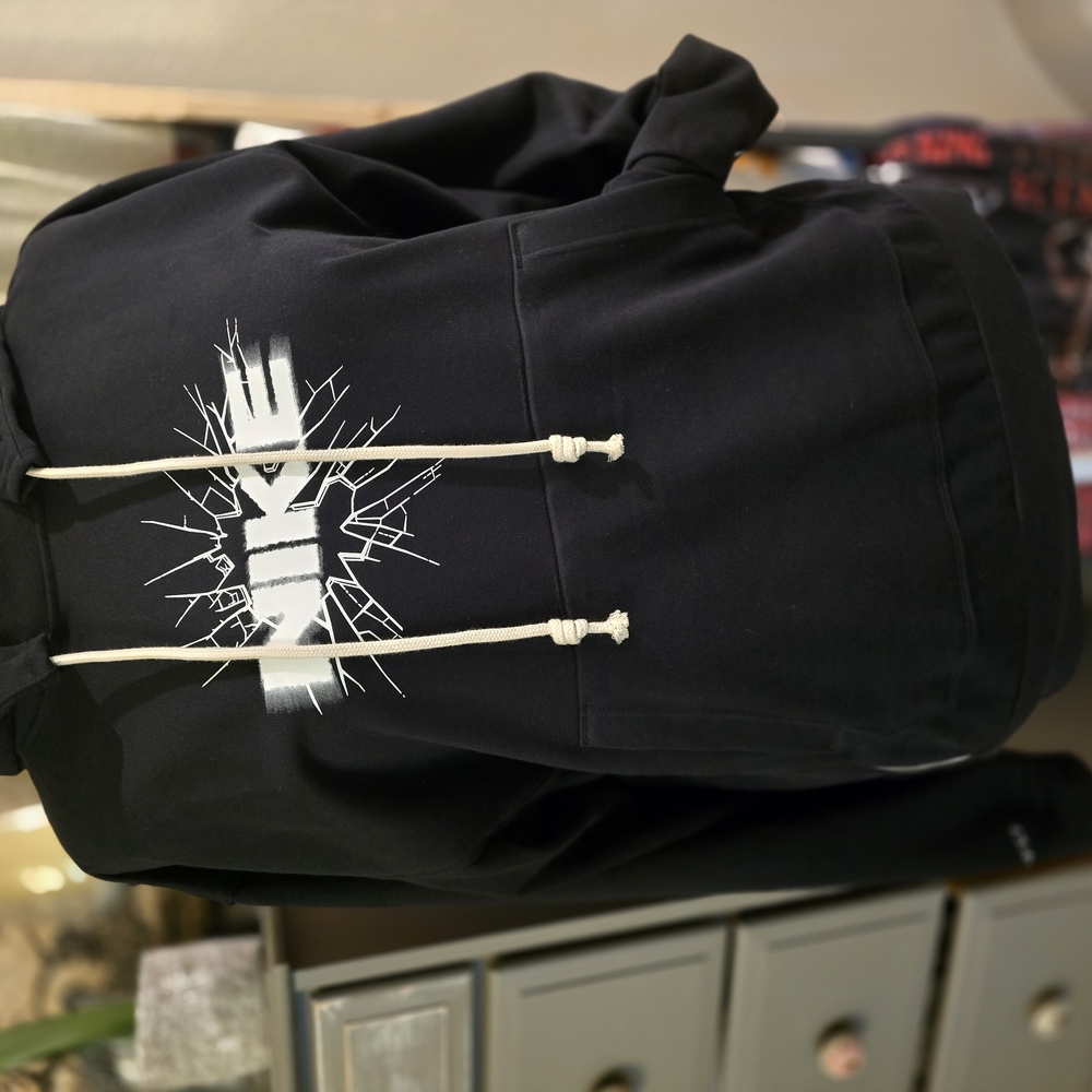 Black Hoodie with White Graphic